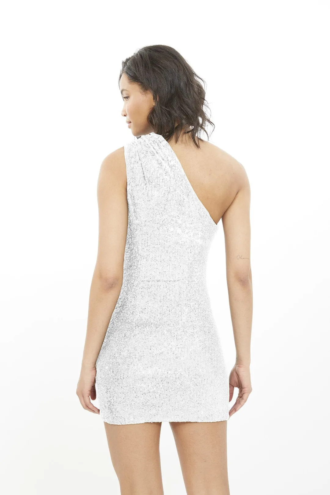 Lucette Sequin Dress in White