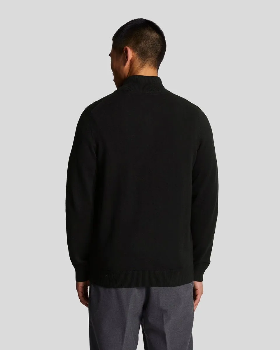 Lyle & Scott Knitted Quarter Zip Jumper Jet Black