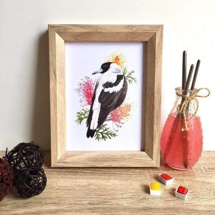 Magpie Art Print (Back)