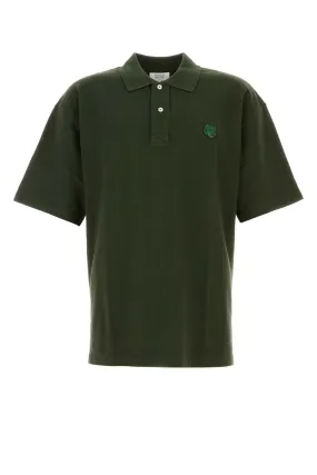 Maison Kitsune Olive Green Piquet Polo Shirt