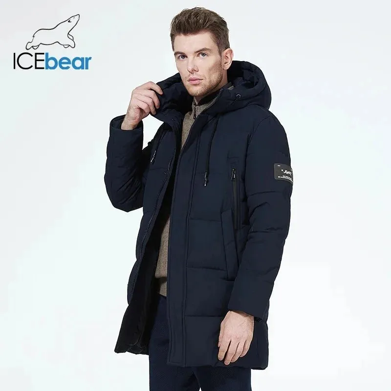 Manteau hiver mi-long à capuche pour homme ICEbear - MWD3061D