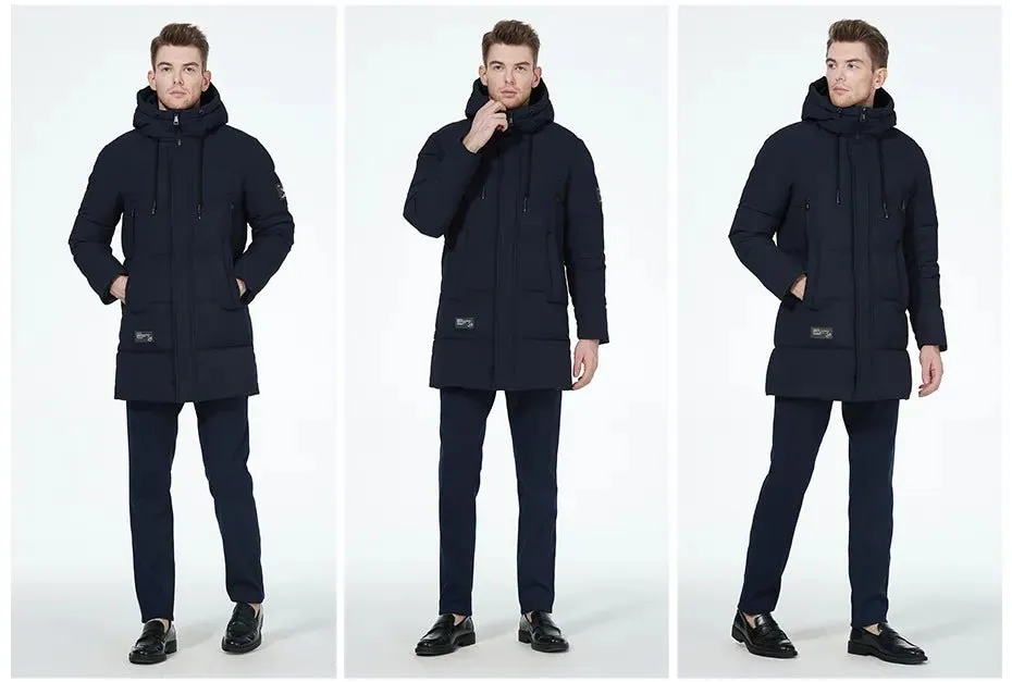 Manteau hiver mi-long à capuche pour homme ICEbear - MWD3061D