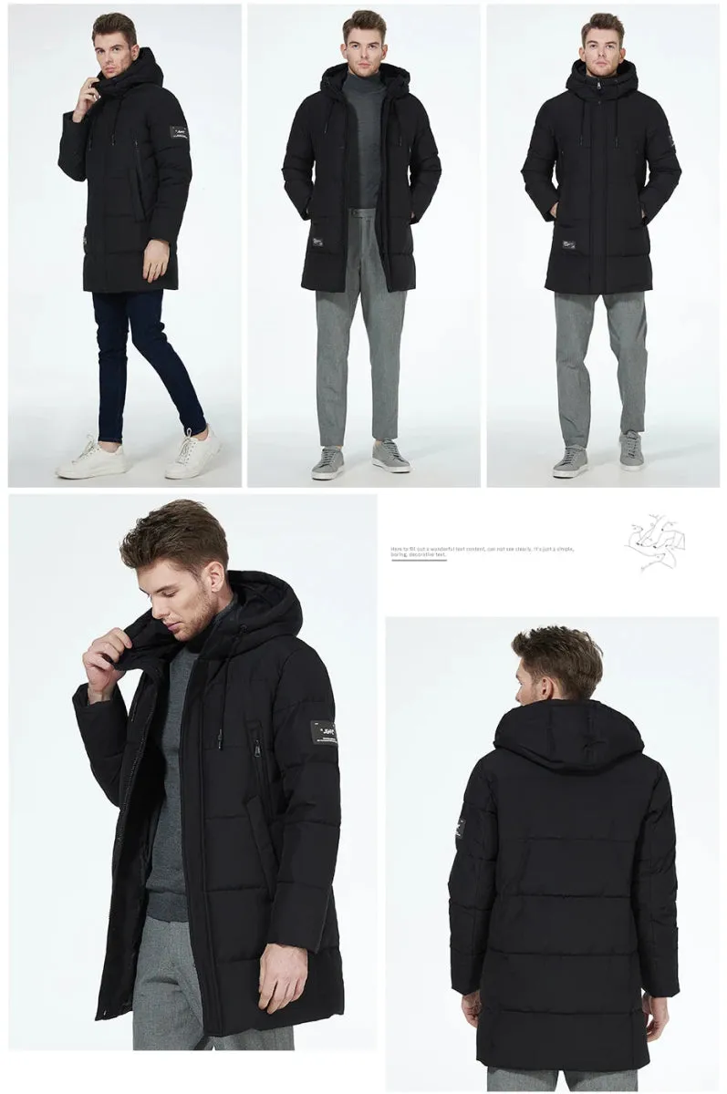 Manteau hiver mi-long à capuche pour homme ICEbear - MWD3061D