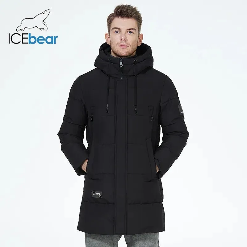 Manteau hiver mi-long à capuche pour homme ICEbear - MWD3061D