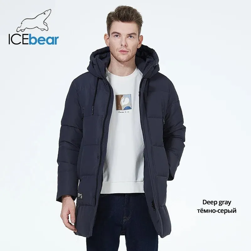 Manteau hiver mi-long à capuche pour homme ICEbear - MWD3061D