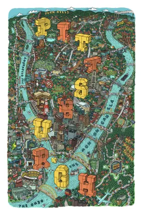 Mario Zucca - Pittsburgh Print (26” x 36”)