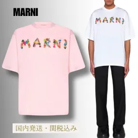 MARNI  |Street Style Plain Cotton Short Sleeves Logo Designers