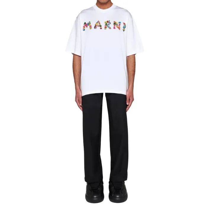 MARNI  |Street Style Plain Cotton Short Sleeves Logo Designers