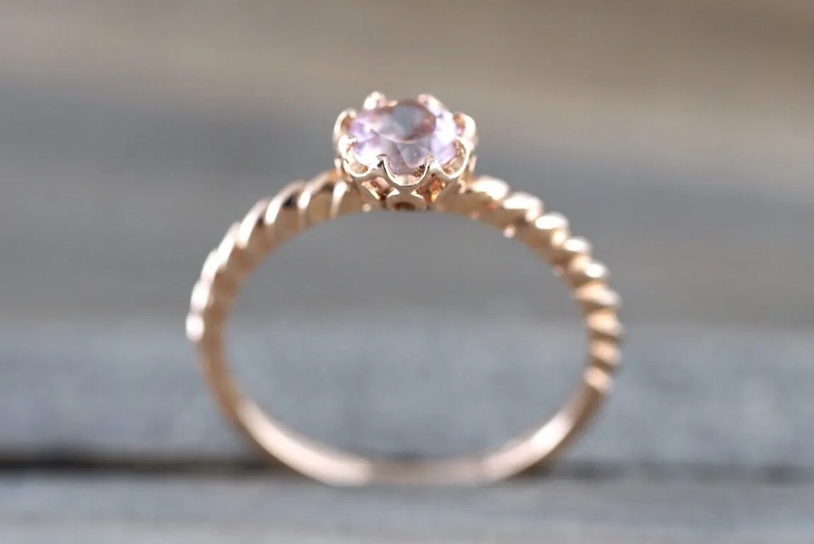 Melrose 14k  Gold Round Morganite Crown Vintage 5mm