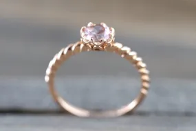 Melrose 14k  Gold Round Morganite Crown Vintage 5mm