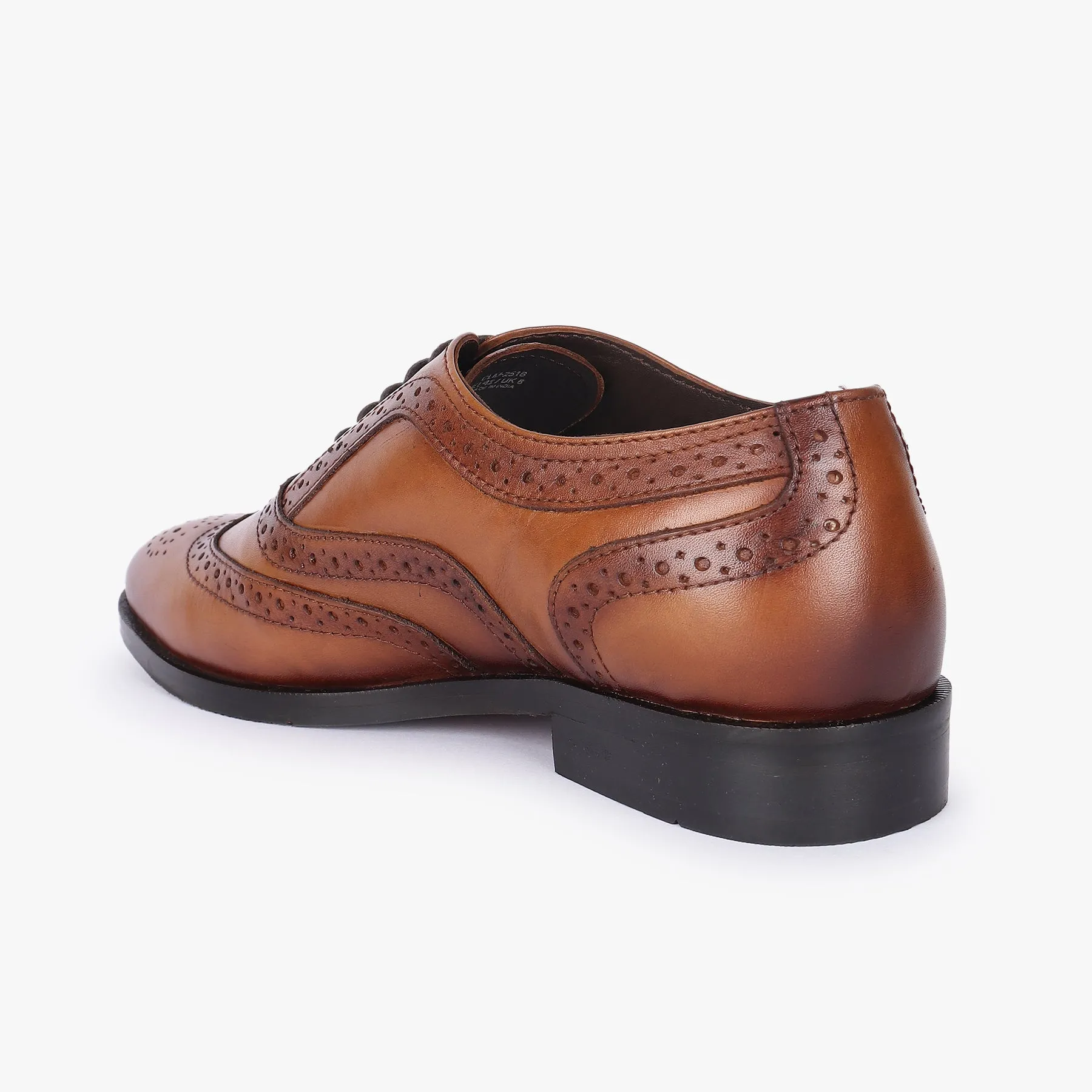 Men Tan Leather Brogues