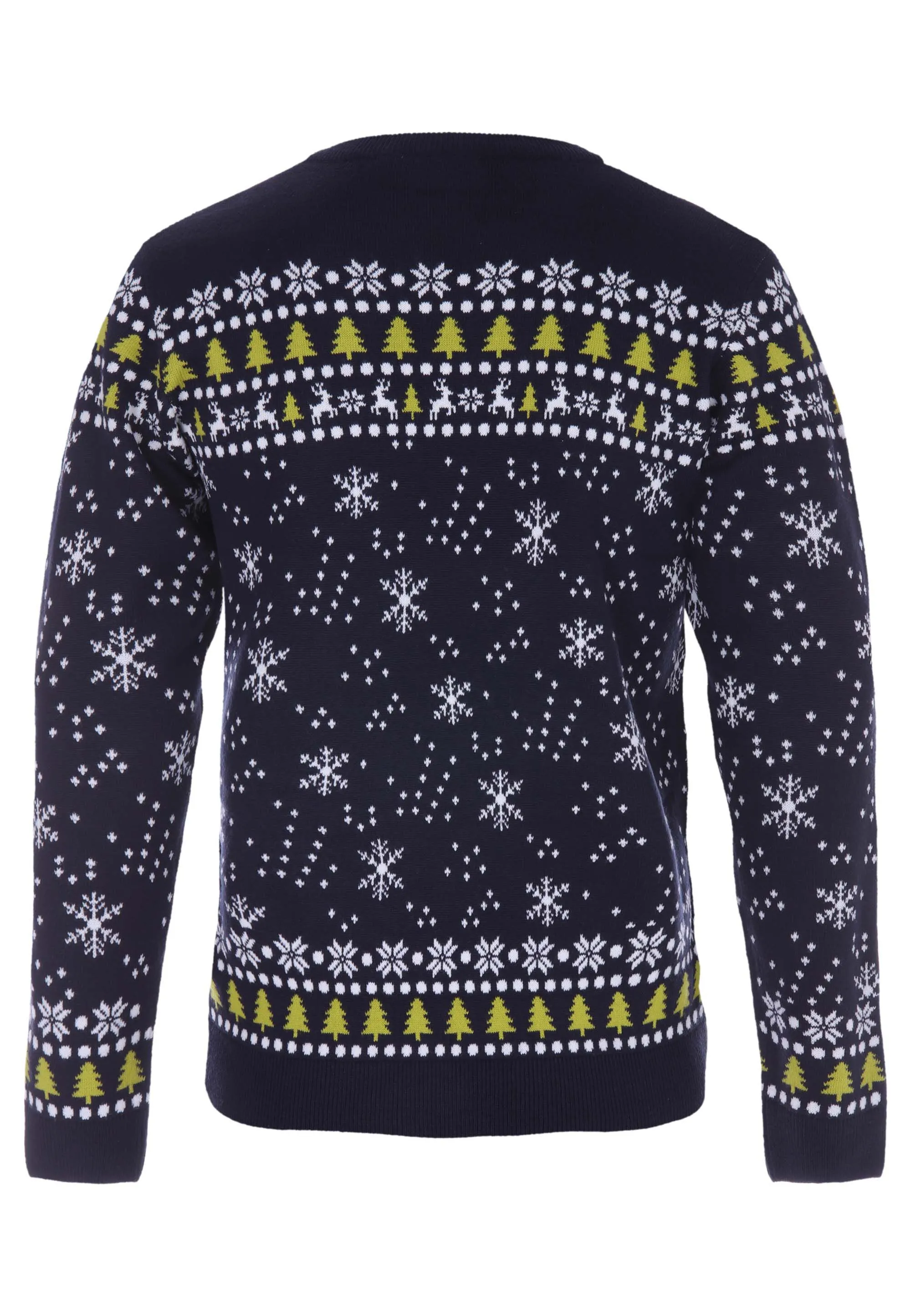 Mens Navy Grinch Fairisle Christmas Knitted Jumper