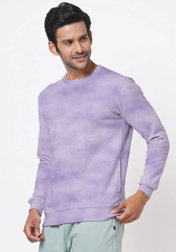 Mens Textured Sweatshirt-Lilac