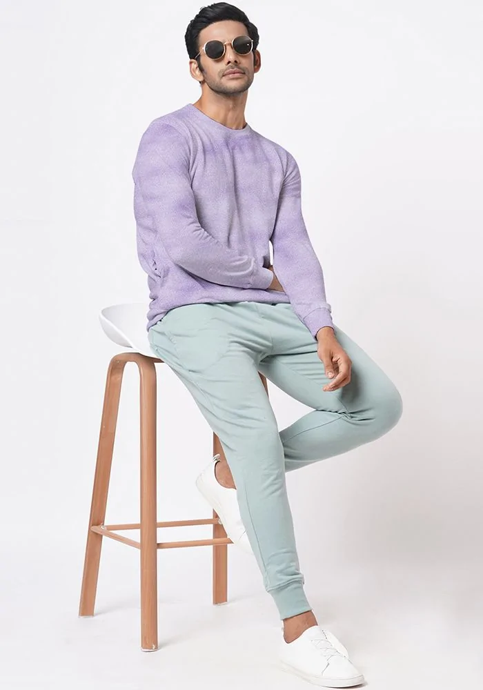 Mens Textured Sweatshirt-Lilac