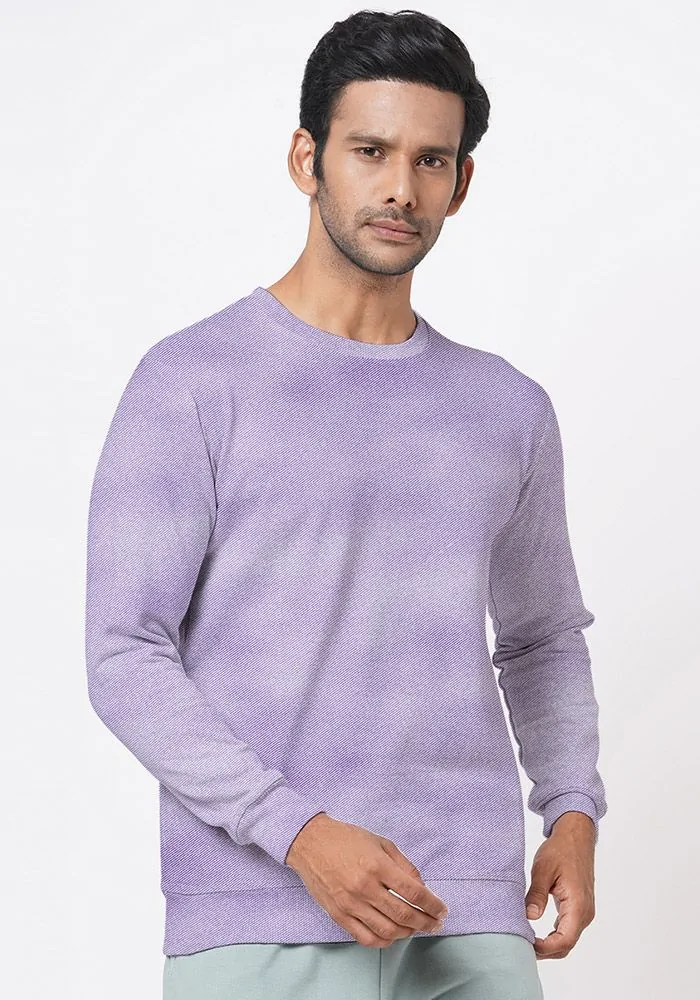 Mens Textured Sweatshirt-Lilac