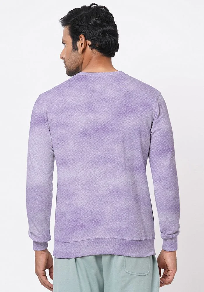 Mens Textured Sweatshirt-Lilac