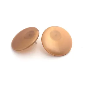 Metallic Copper Disc Stud Earrings