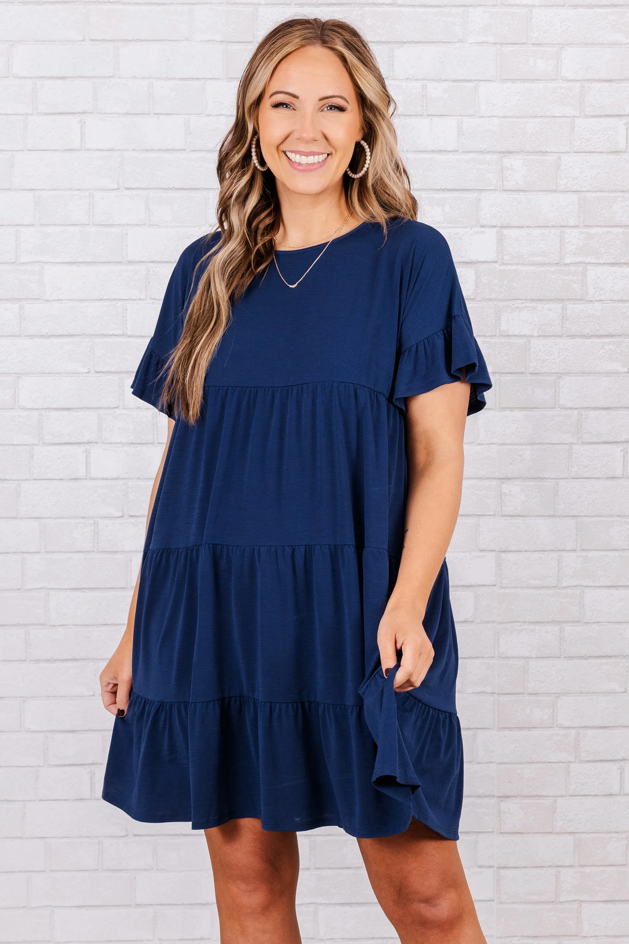 Mixed Intentions Dress, Navy