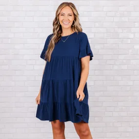 Mixed Intentions Dress, Navy