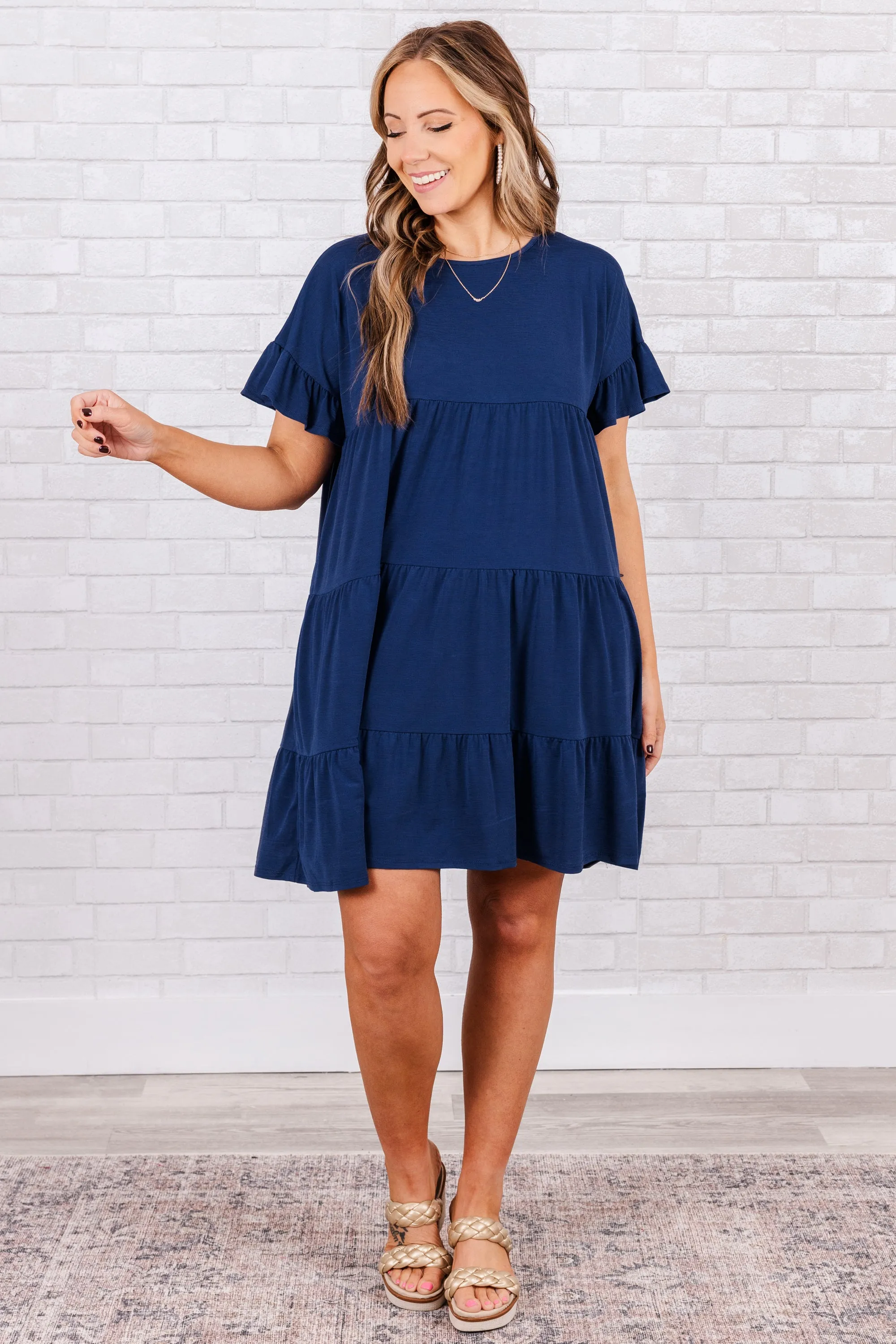 Mixed Intentions Dress, Navy