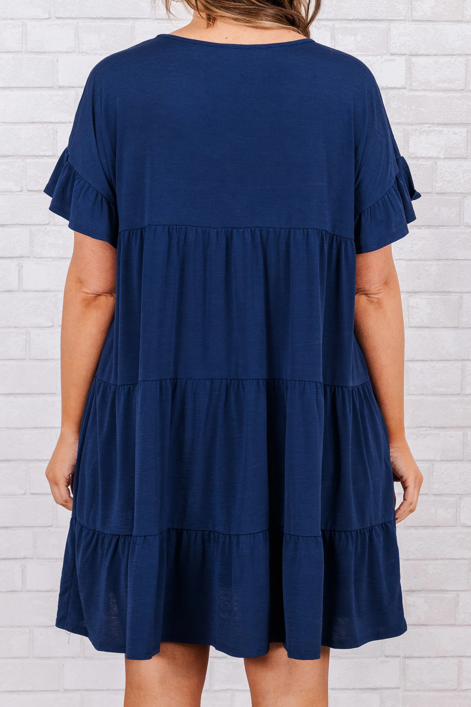 Mixed Intentions Dress, Navy