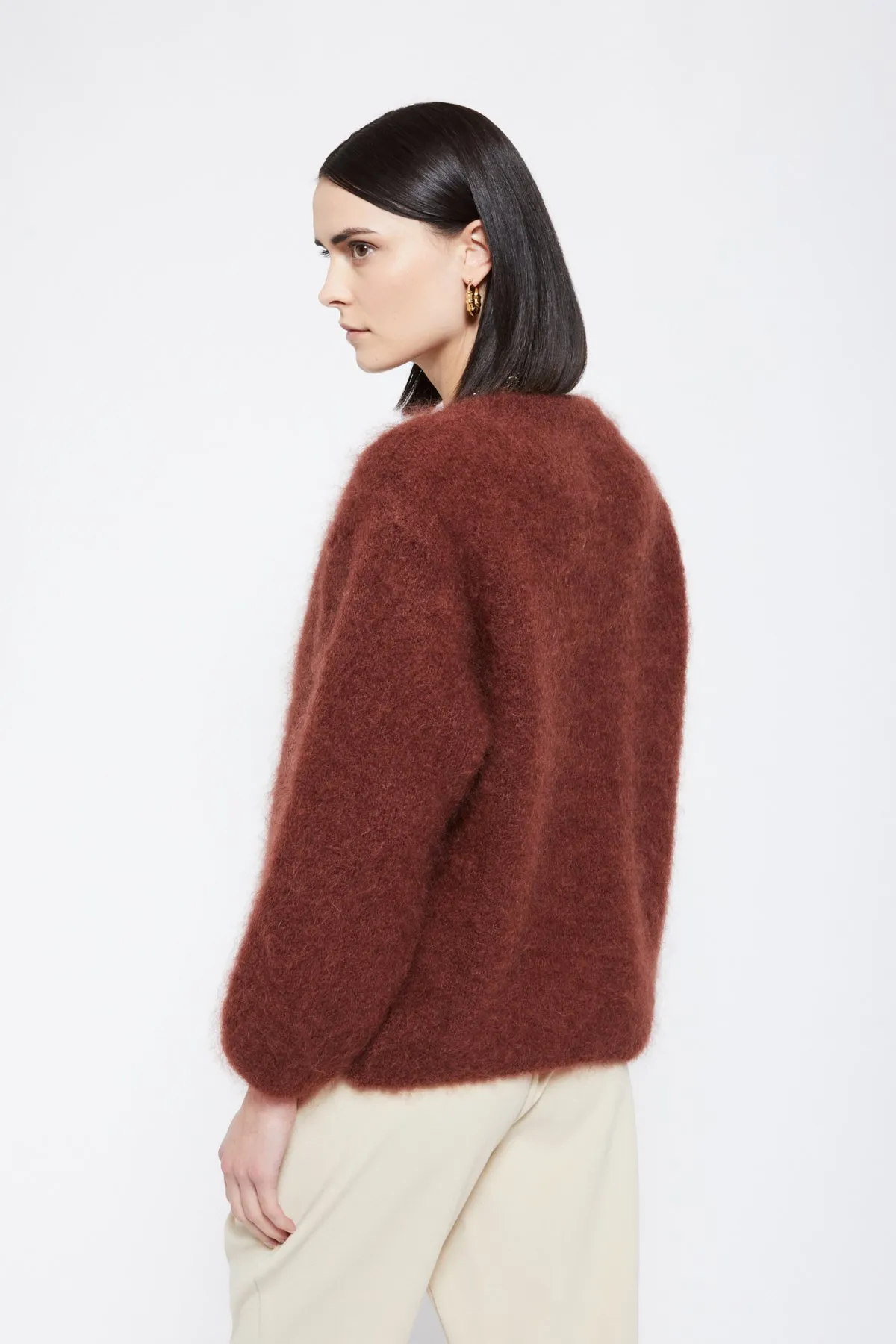 Mohair blend fluffy jumper