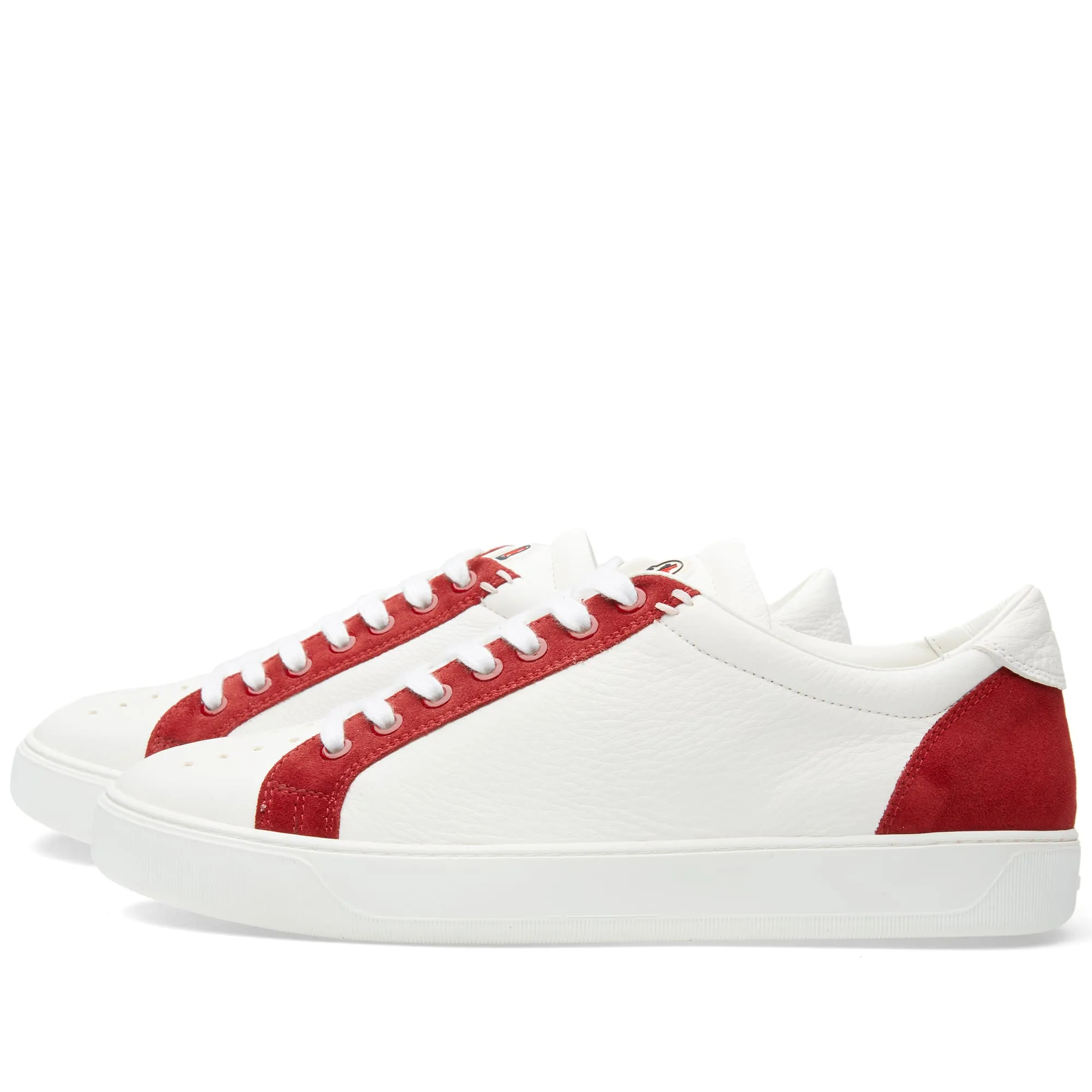 Moncler A Leather SneakerWhite & Red