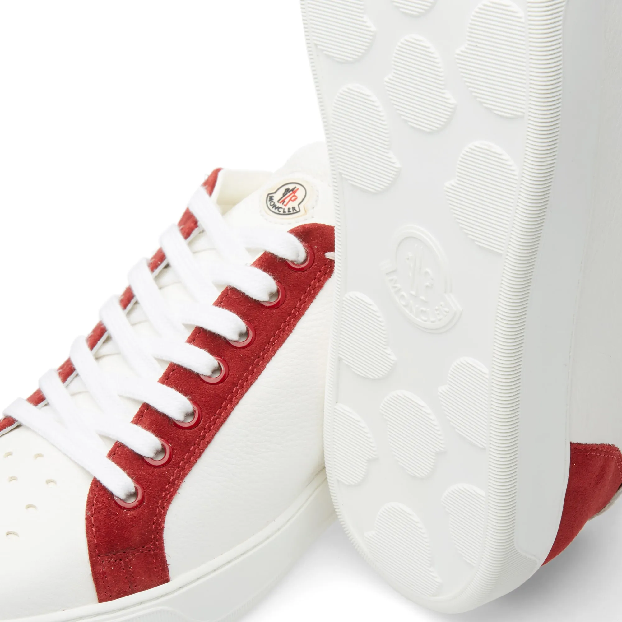 Moncler A Leather SneakerWhite & Red