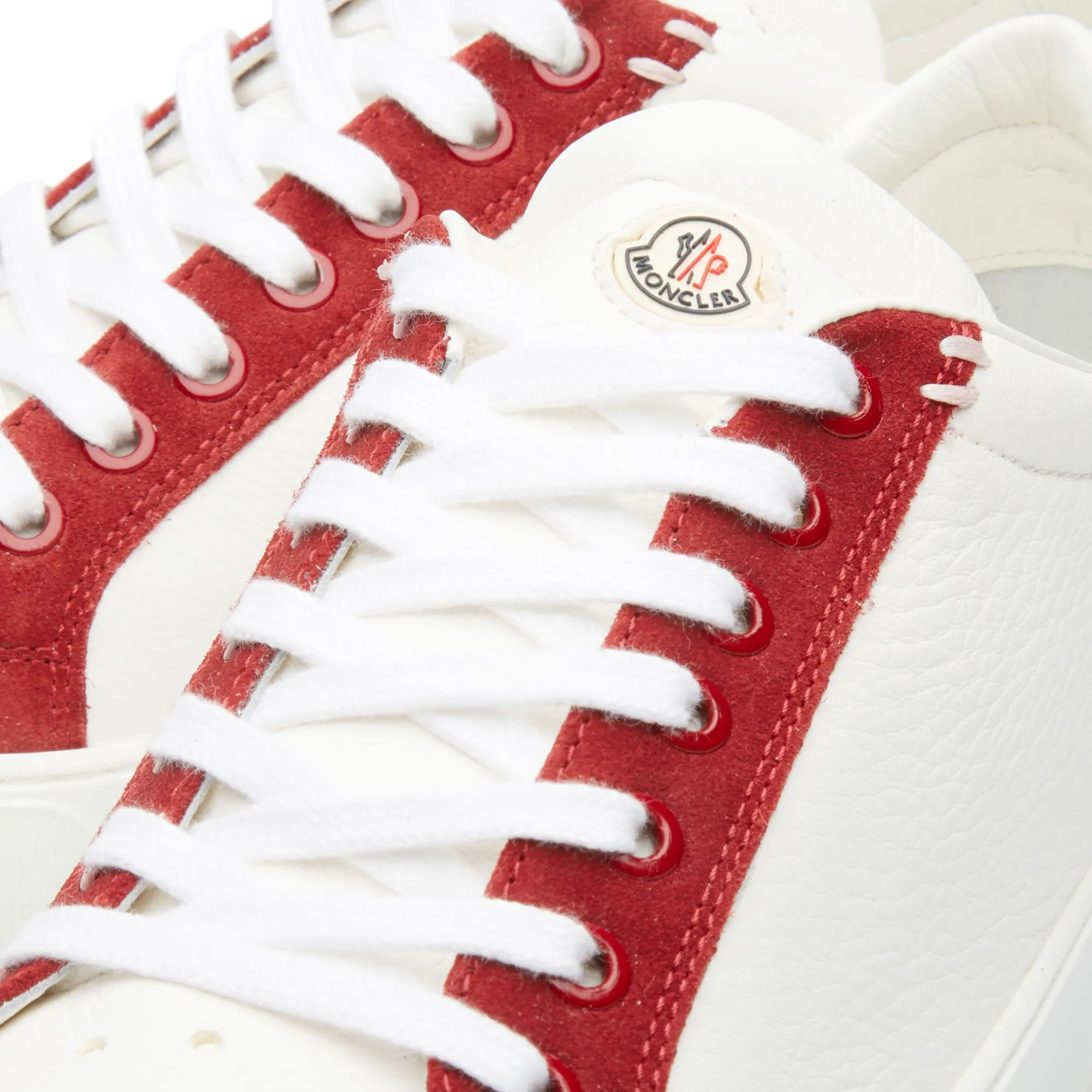 Moncler A Leather SneakerWhite & Red