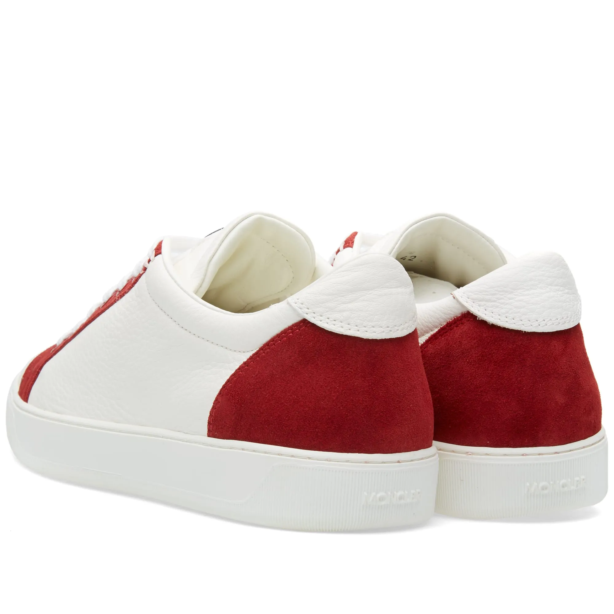 Moncler A Leather SneakerWhite & Red