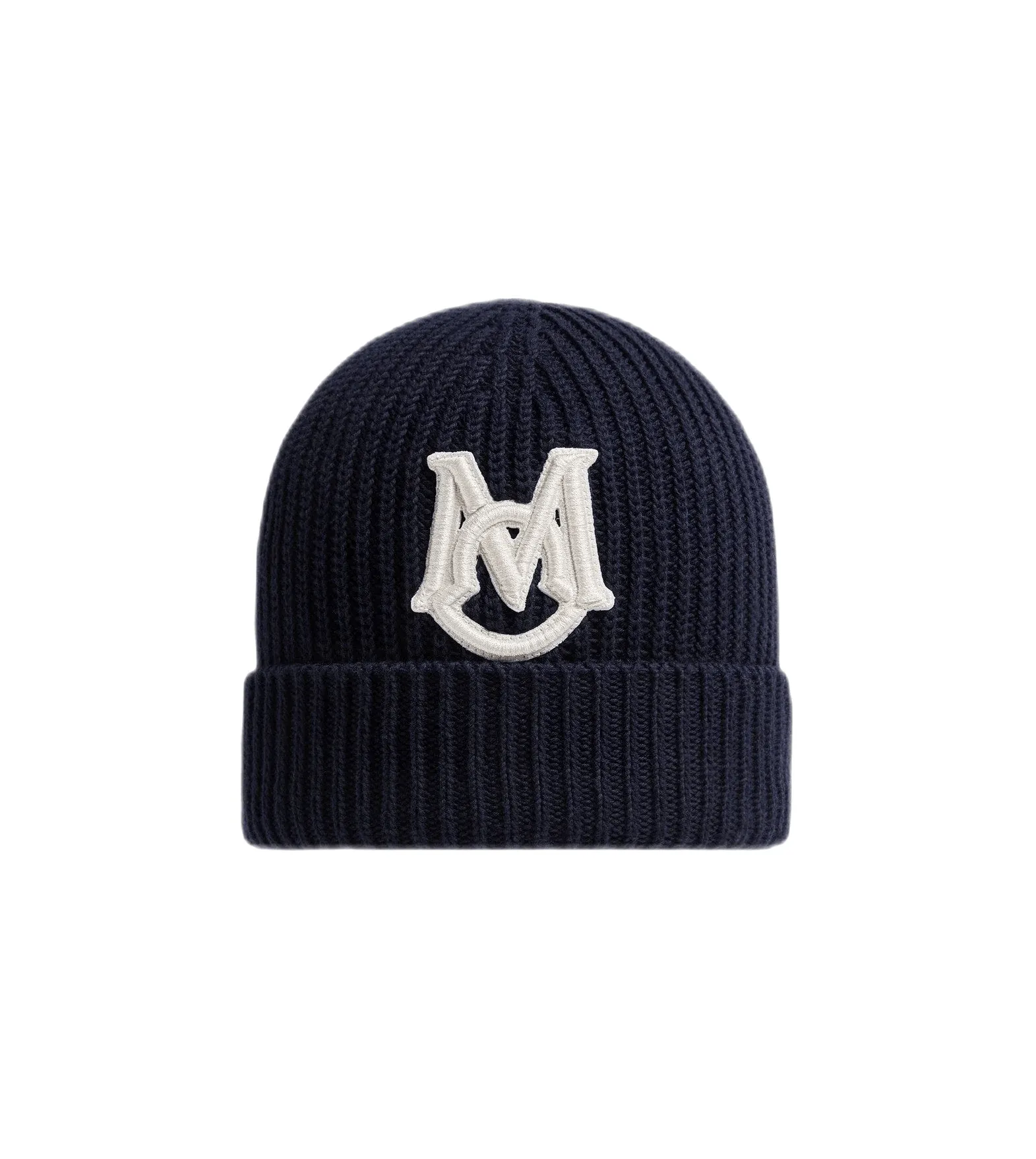 Moncler - Bonnet navy à monogramme brodé