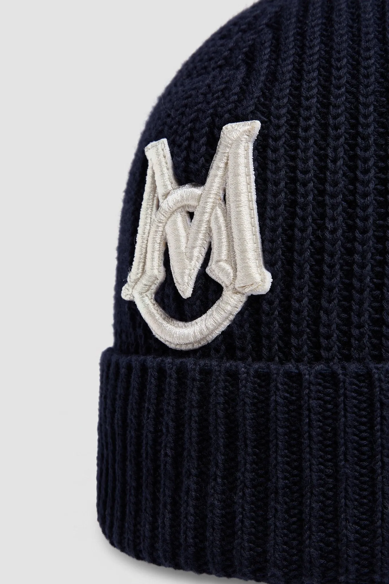 Moncler - Bonnet navy à monogramme brodé