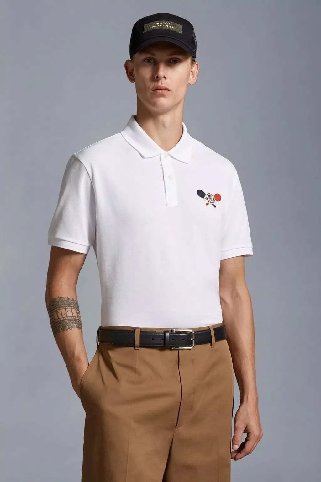 MONCLER  |Tennis Logo Patch Polo Shirt