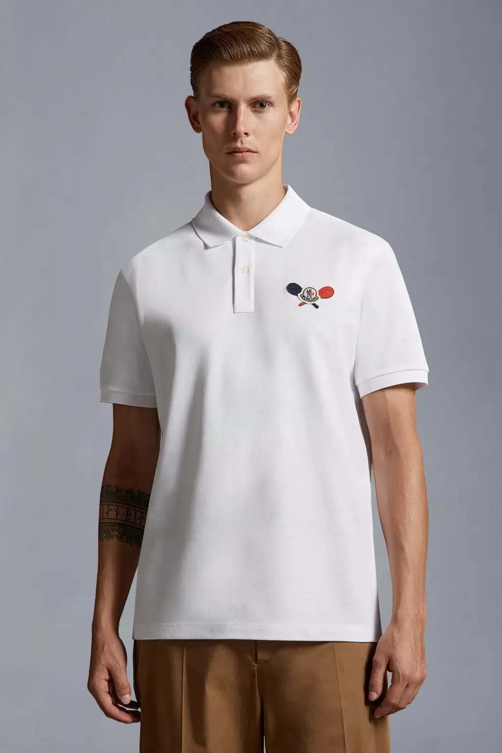 MONCLER  |Tennis Logo Patch Polo Shirt