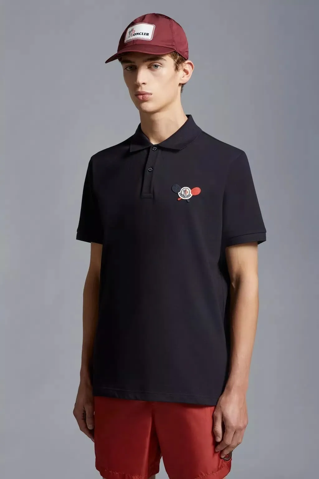 MONCLER  |Tennis Logo Patch Polo Shirt