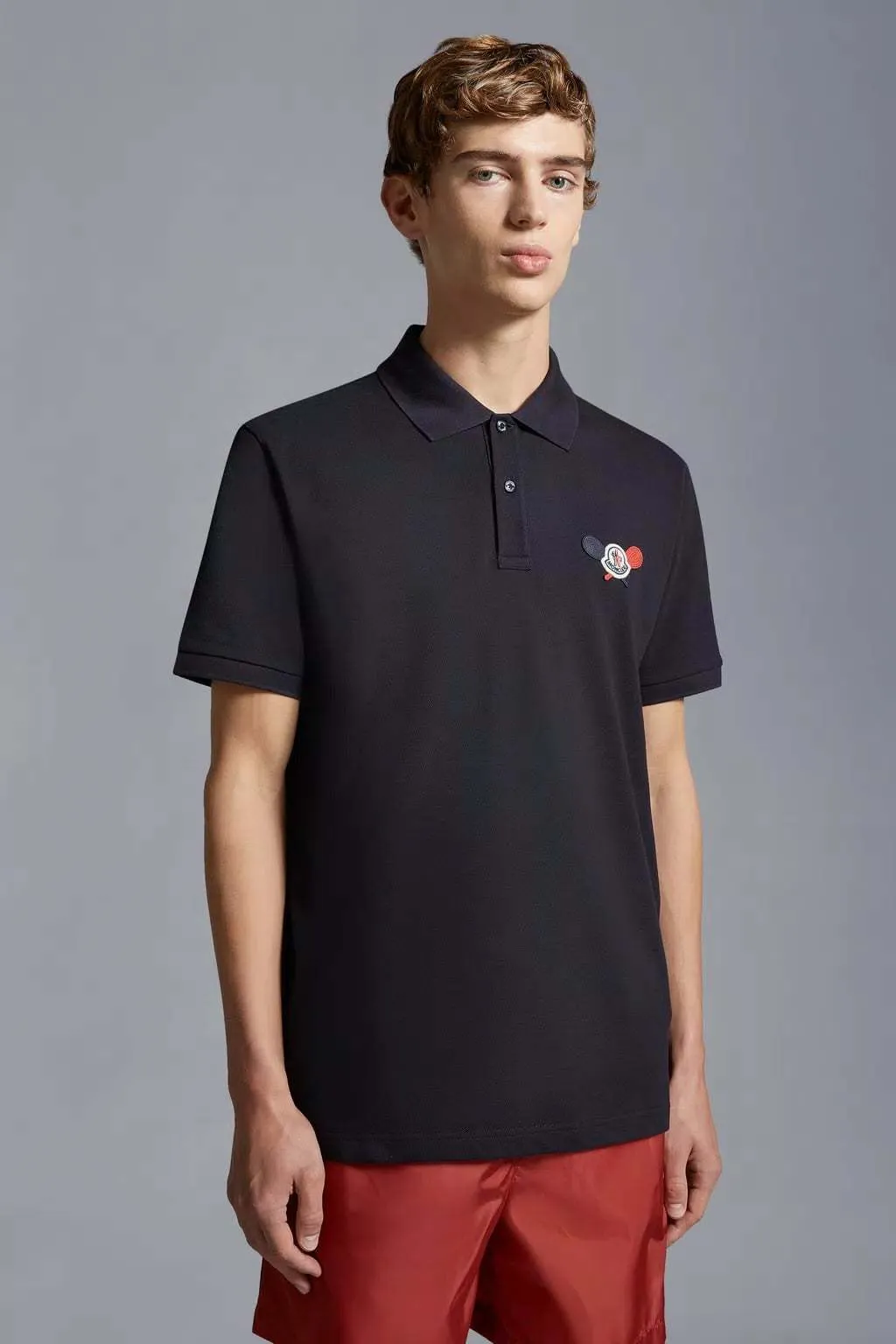 MONCLER  |Tennis Logo Patch Polo Shirt