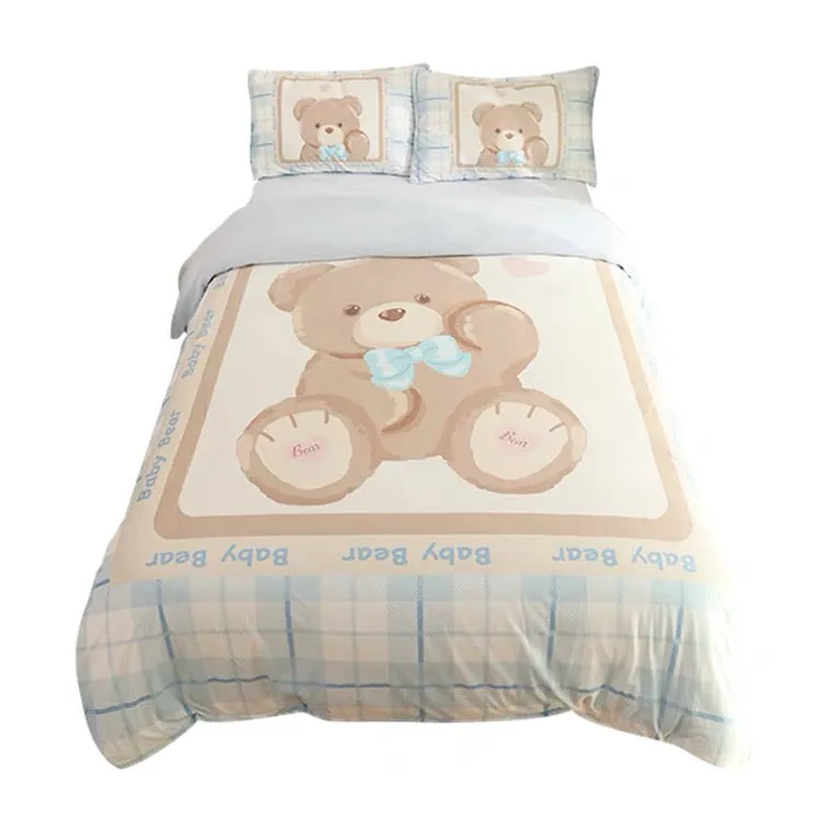 Morning bear milky fleece bedding set soft