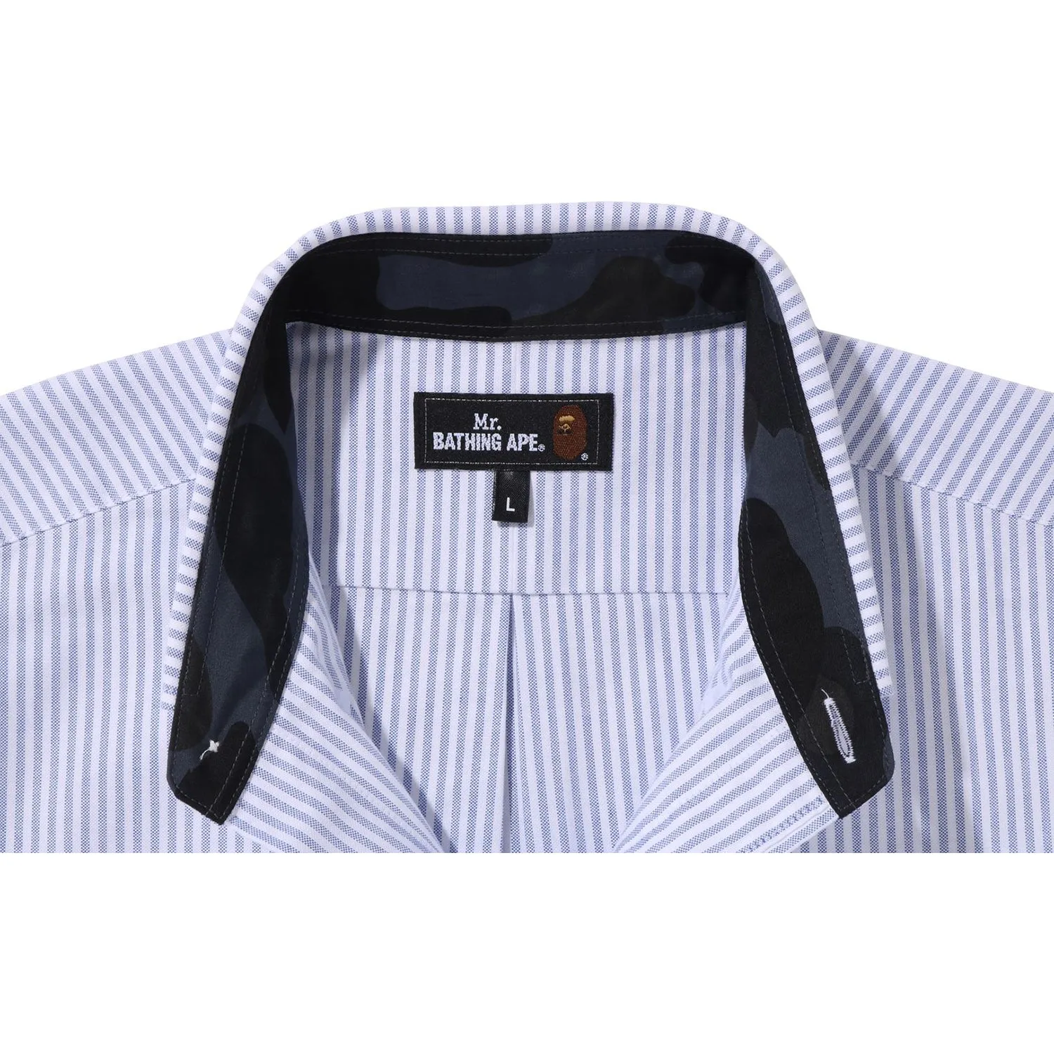 MR. BATHING APE OXFORD STRIPE BD SHIRT MENS