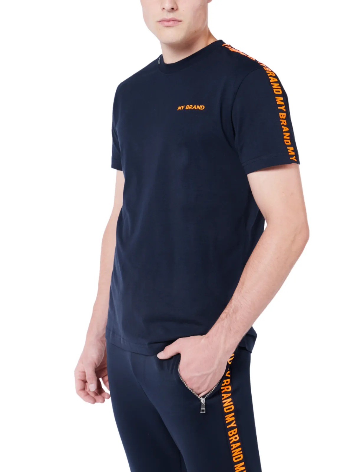 My Brand Tape T-Shirt | NAVY - ORANGE