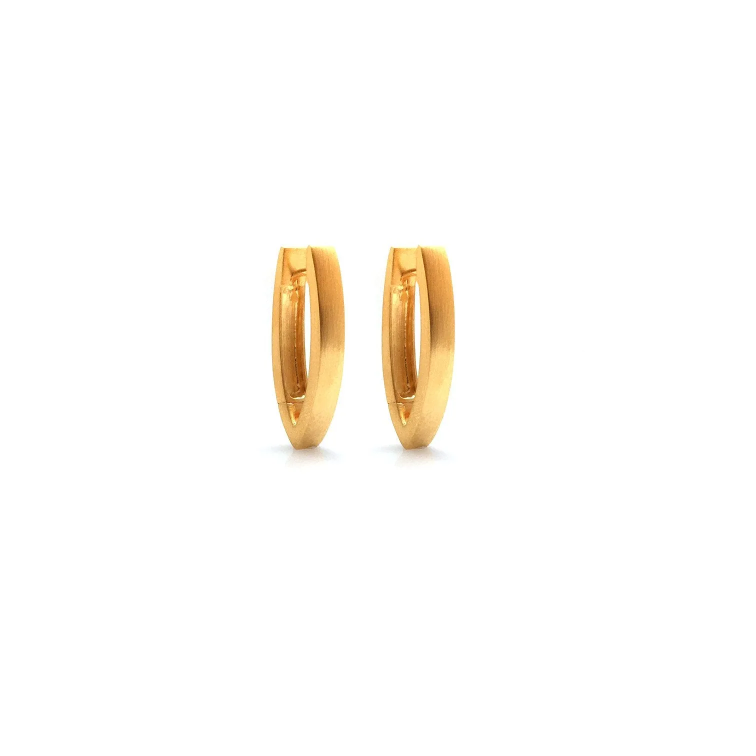 Narrow 'V' Gold Vermeil Earrings - Tall