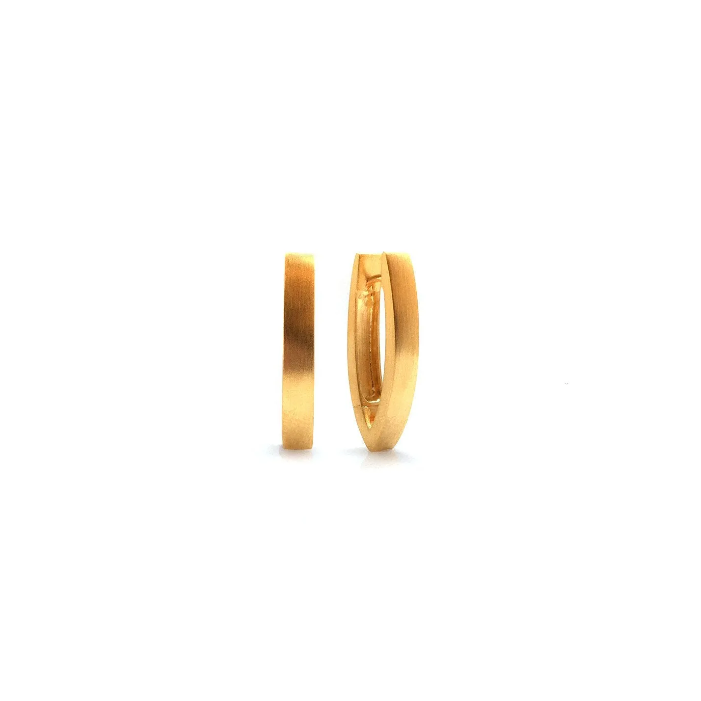 Narrow 'V' Gold Vermeil Earrings - Tall