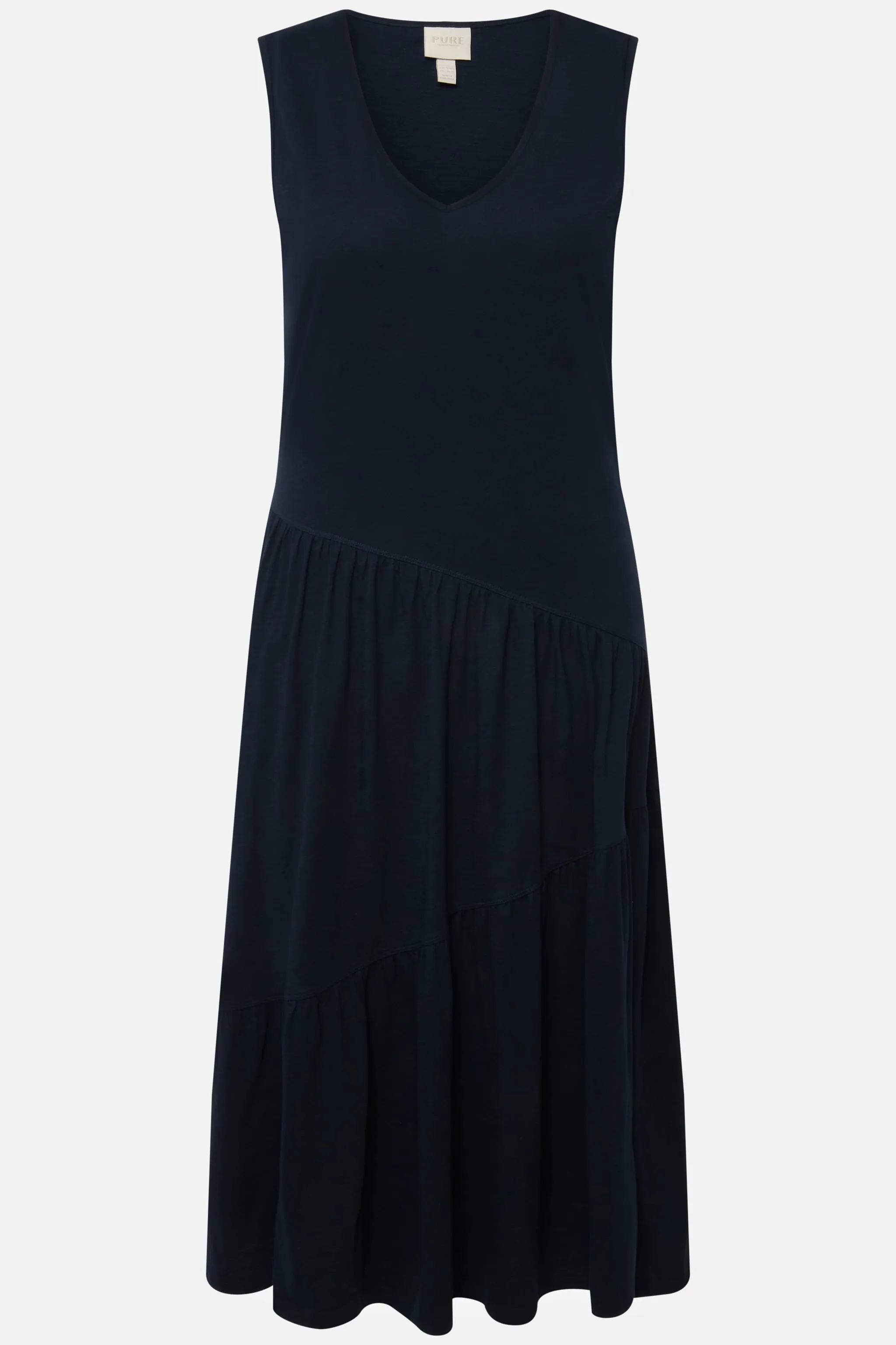 Navy Sleeveless Midi Dress