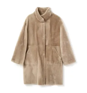 NERO SHEARLING REVERSIBLE LONG COAT