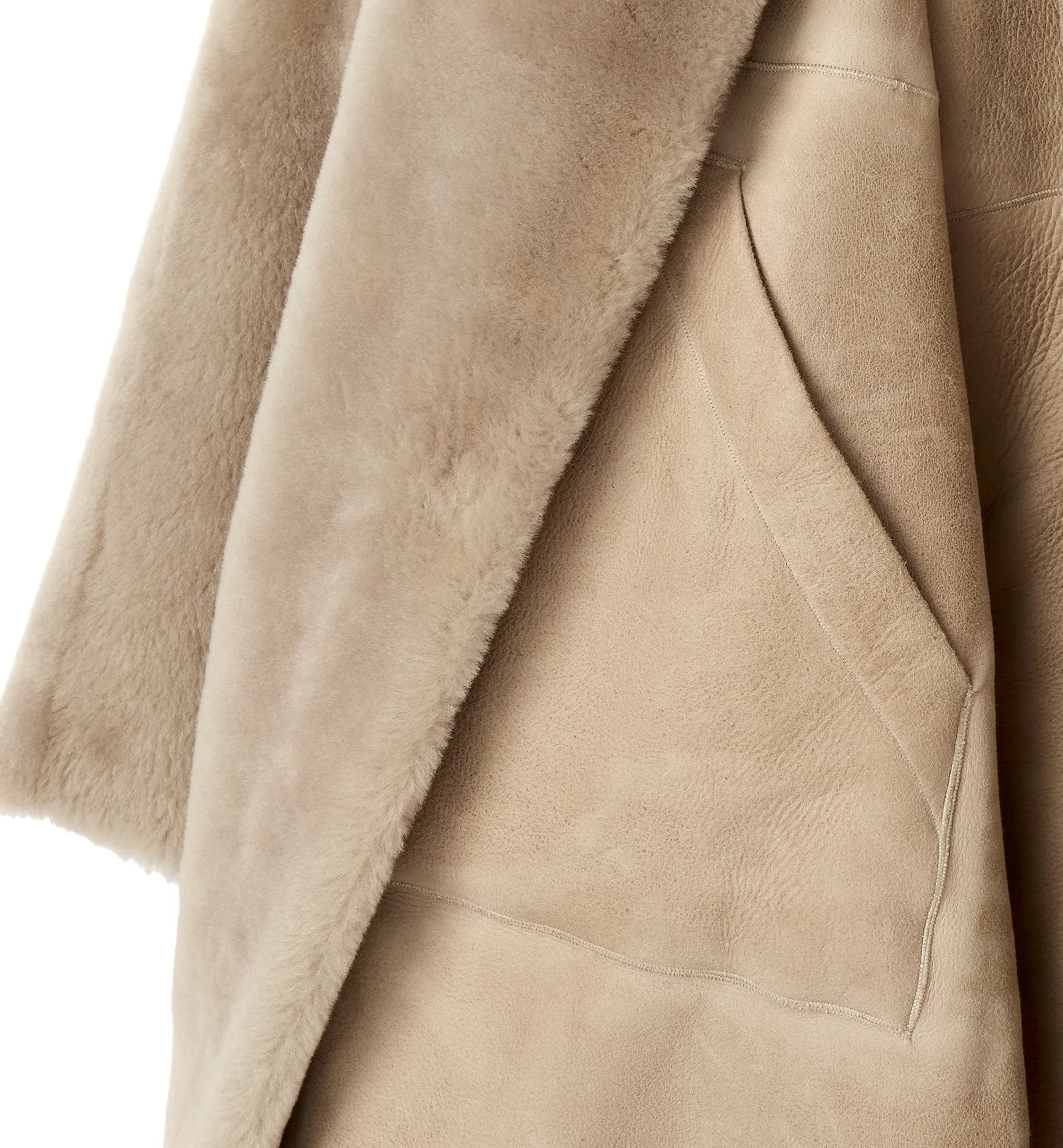 NERO SHEARLING REVERSIBLE LONG COAT