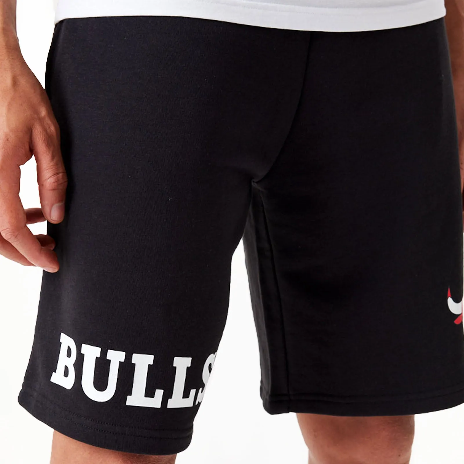 New Era Chicago Bulls Wordmark Oversized Sweatshorts - Black