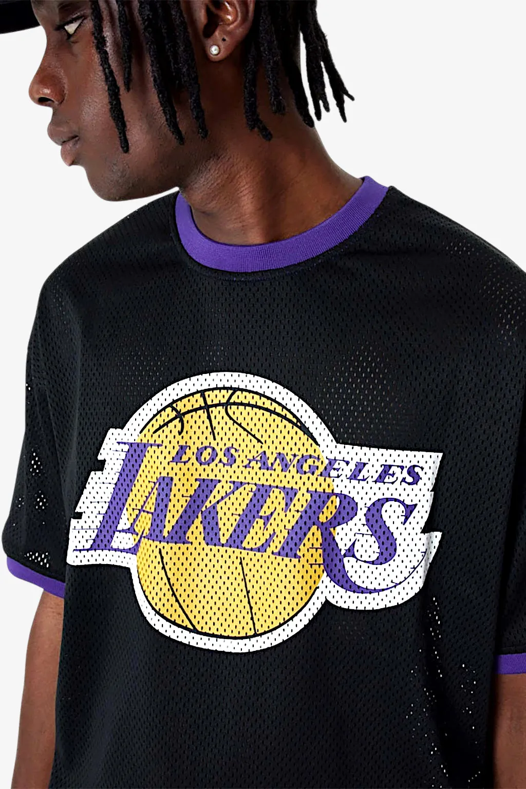 new era T-Shirt Maniche Corte Los Angeles Lakers NBA Mesh