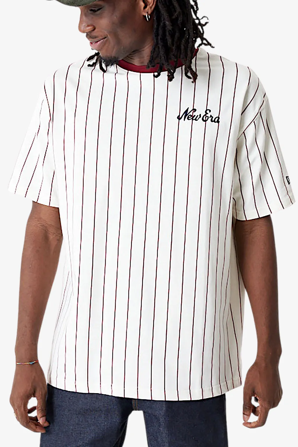 new era T-Shirt Maniche Corte Pinstripe