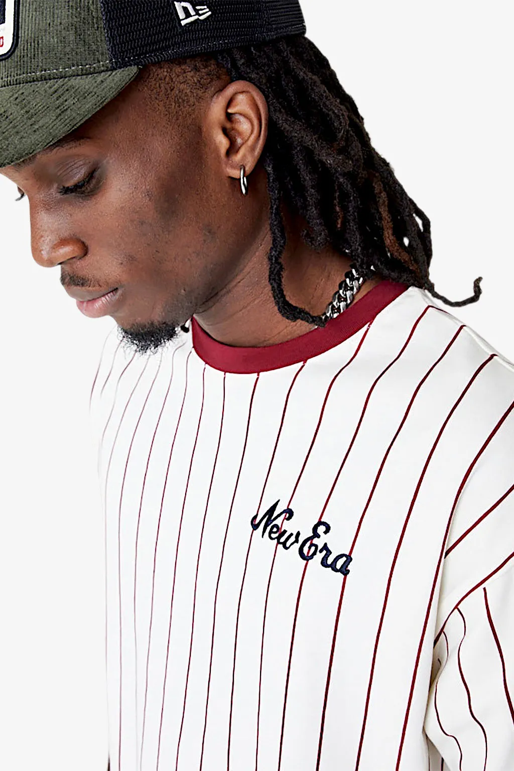 new era T-Shirt Maniche Corte Pinstripe