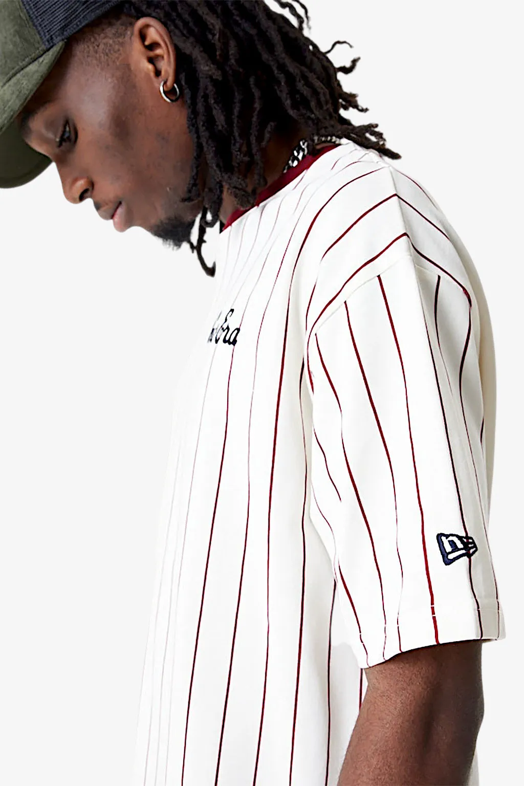 new era T-Shirt Maniche Corte Pinstripe