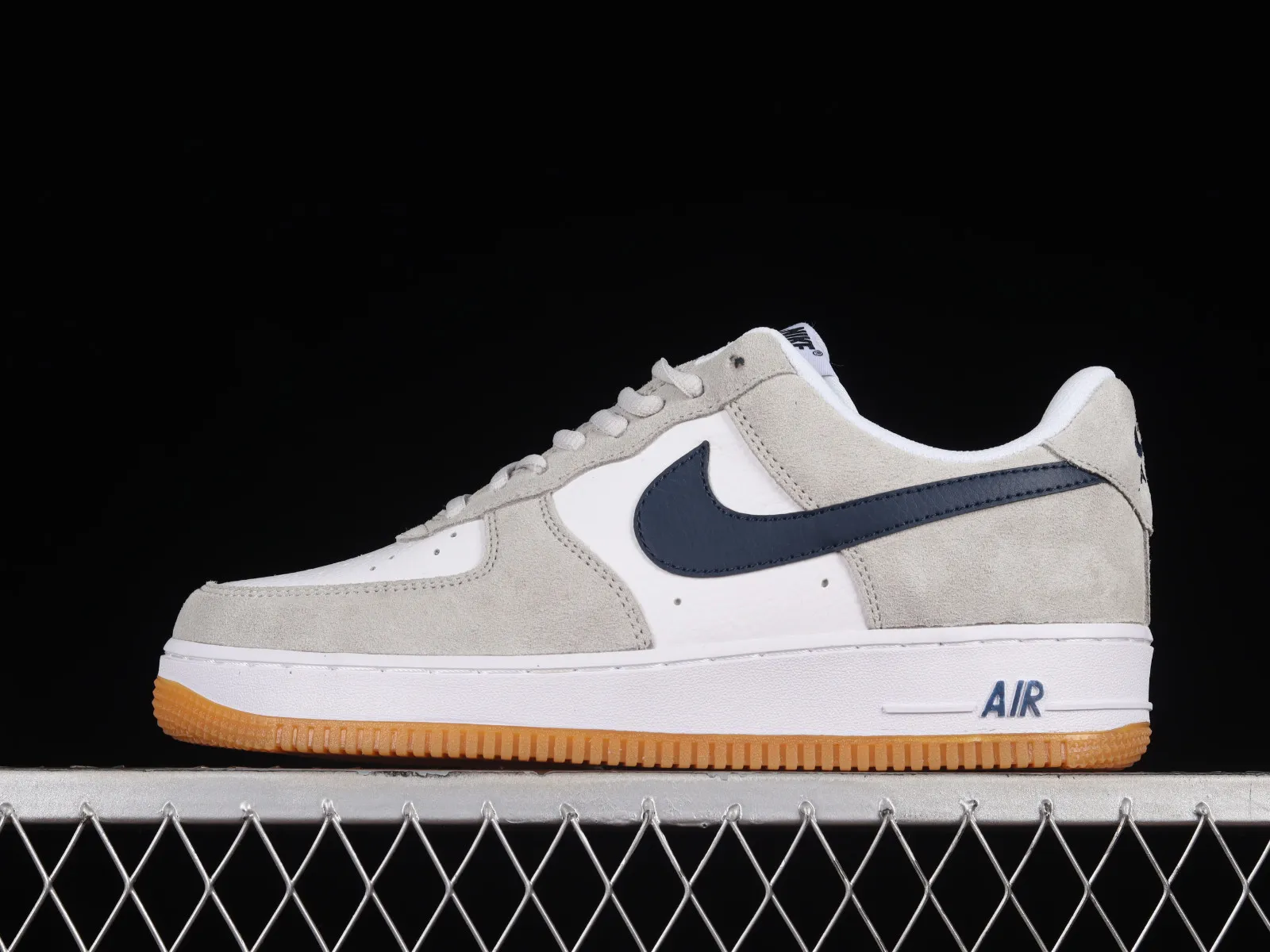 Nike Air Force 1 07 Low Suede Grey Navy Blue Gum AH0289-100